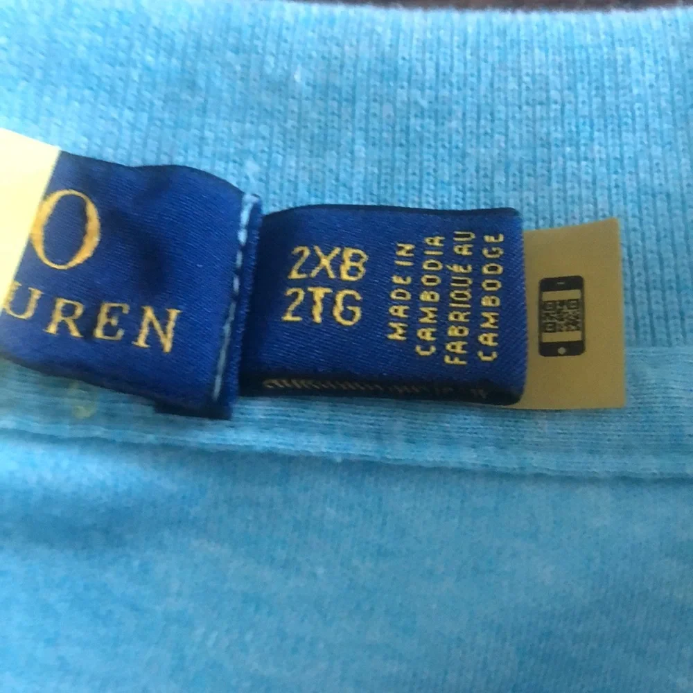 Ralph Lauren Bright Blue Polo Tee with Navy Label